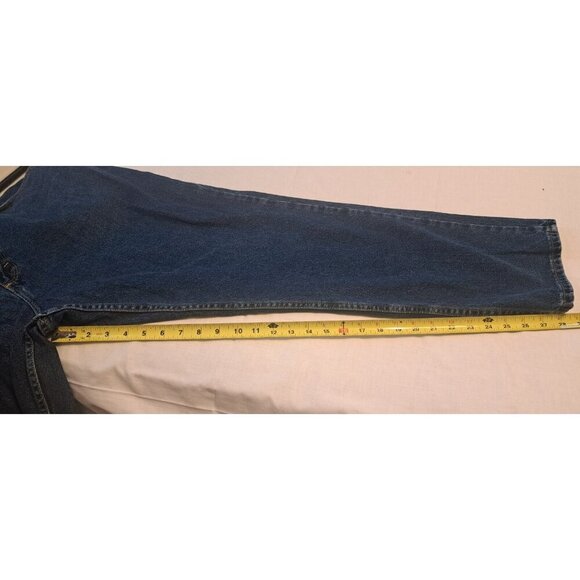 Wrangler Denim Jeans Mens Navy Blue 42 x 30 Cotton Button Zip 5 Pockets Mid Rise - Picture 6 of 7